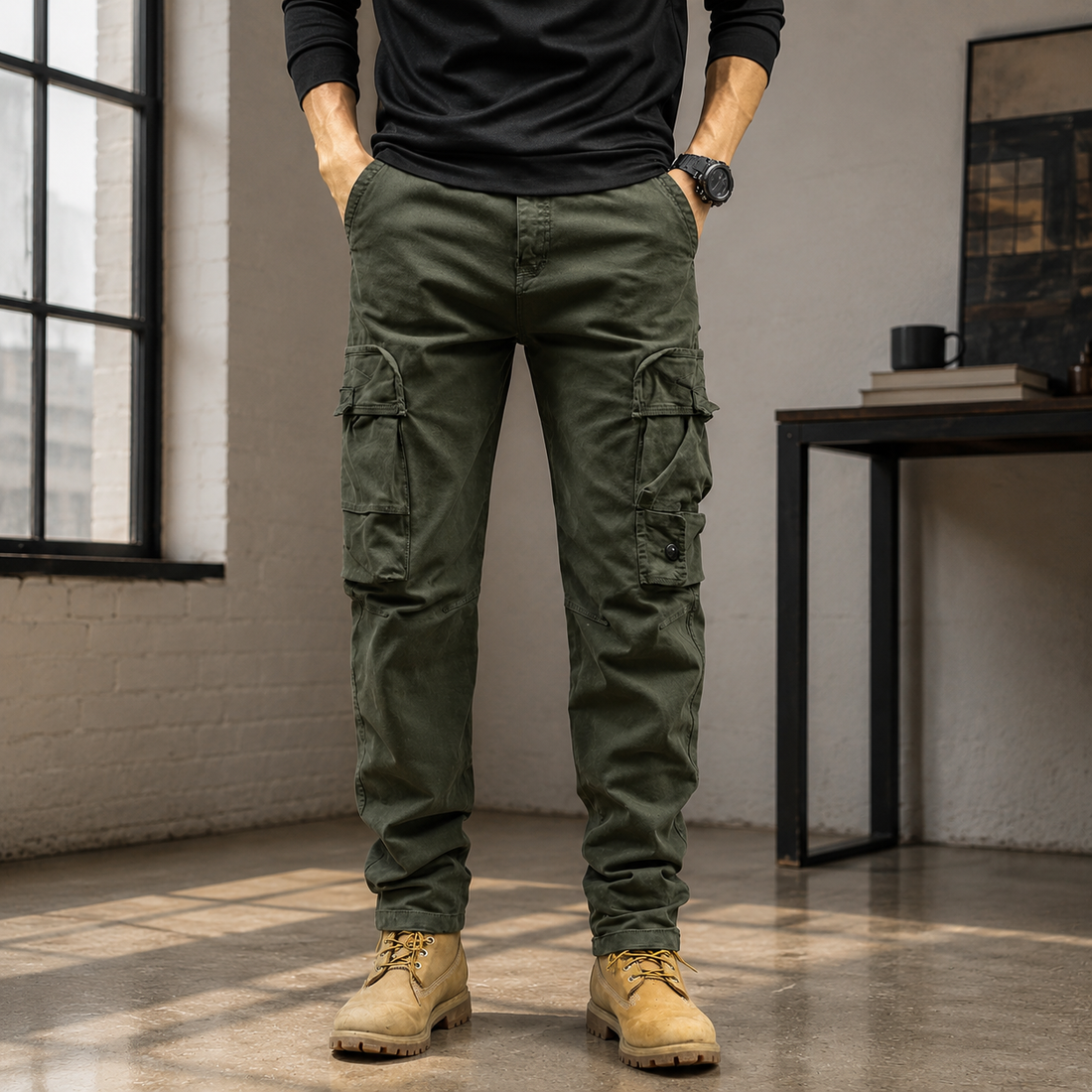 Samson Relaxed Cargo Pants - Varen Green