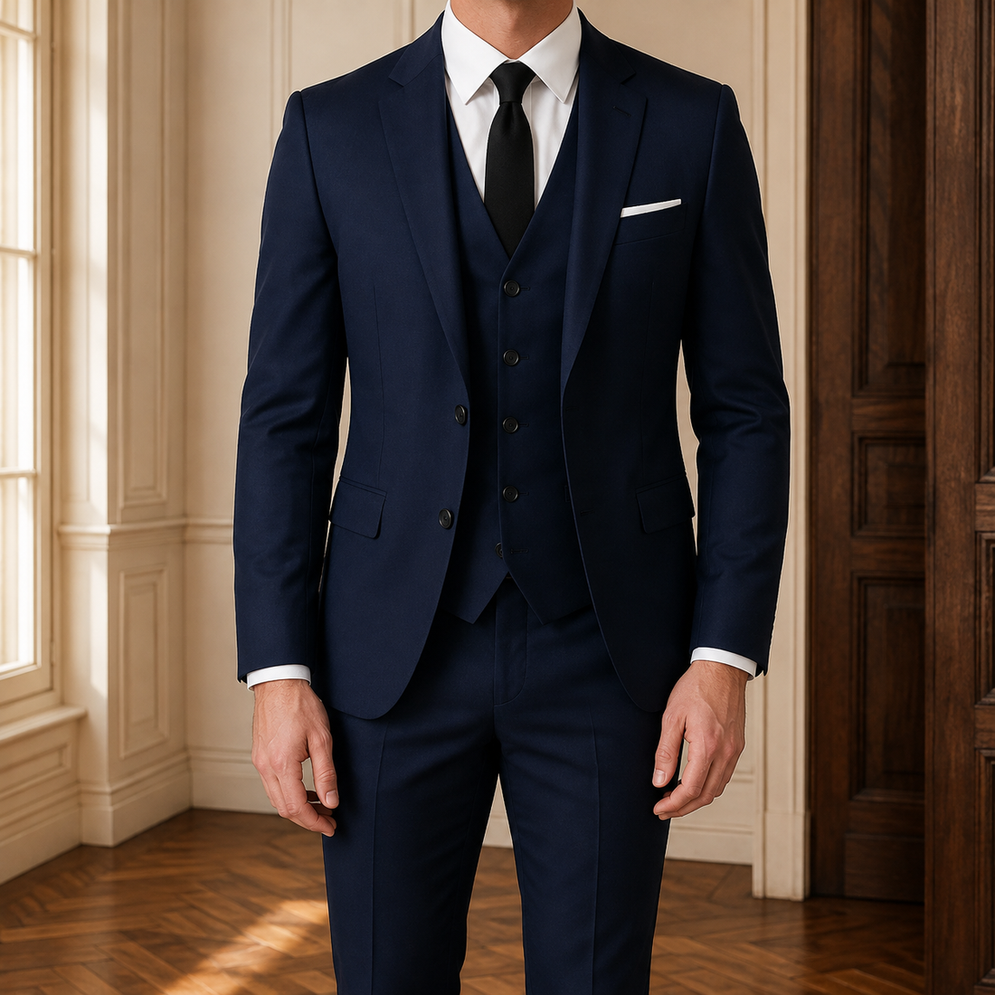 Kieran Tailored Suit - Navy Blue