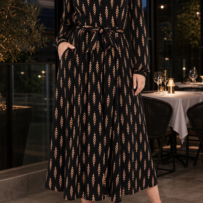 Elena-Rae Belted Midi Dress