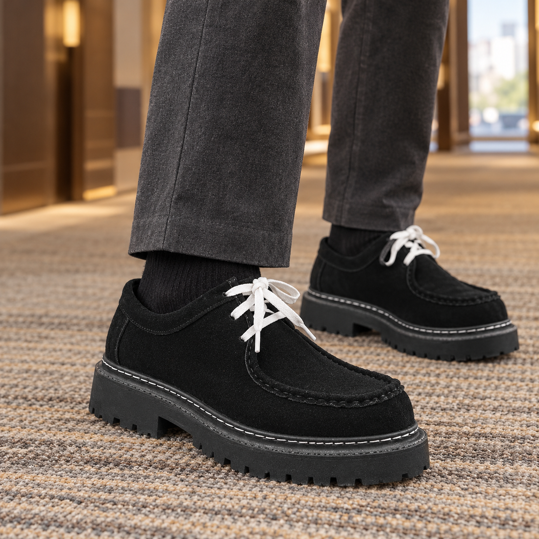 Trevisan Chunky Derby Shoes - Black