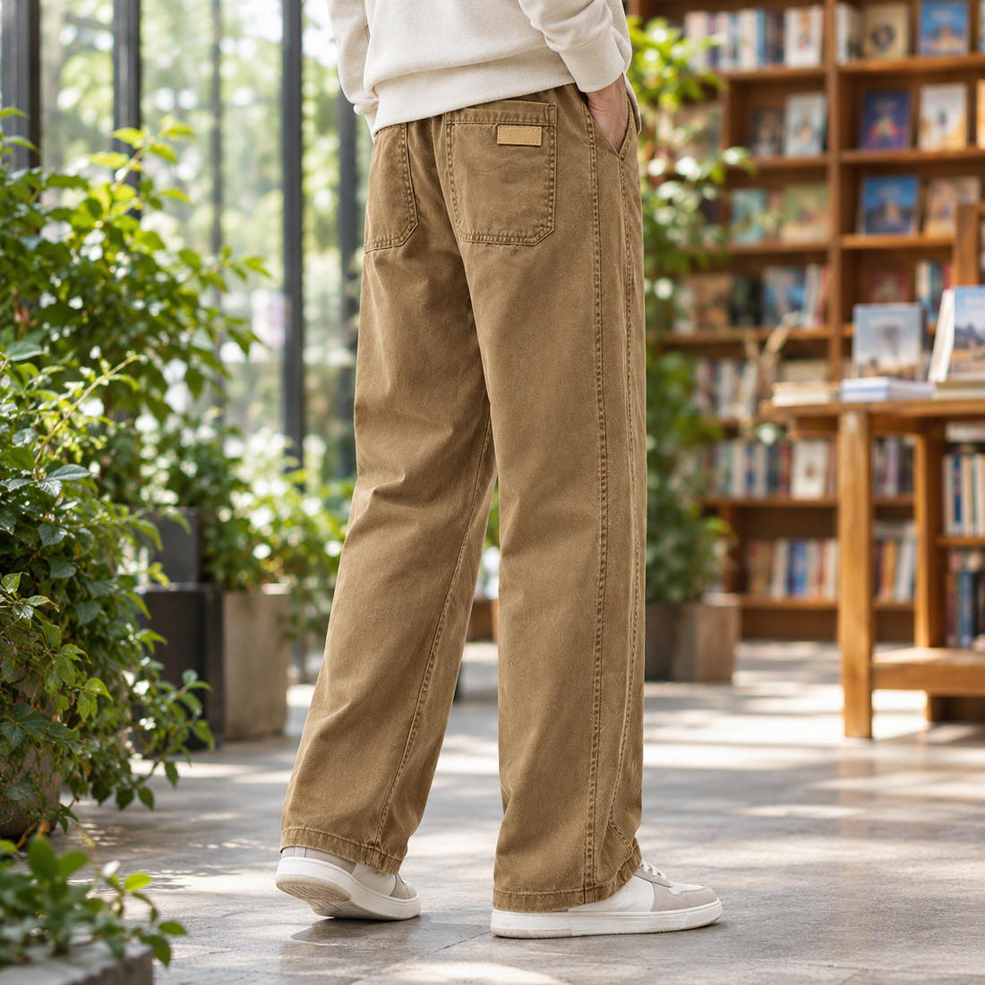 Raoul Straight-Leg Pants - Khaki