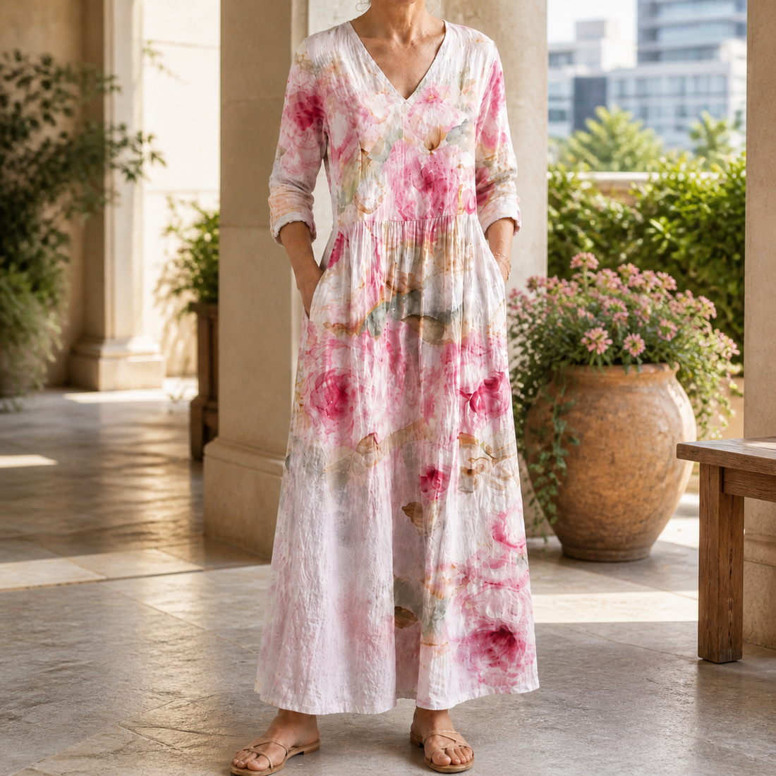 Bernadette Floral Maxi Dress - Pink