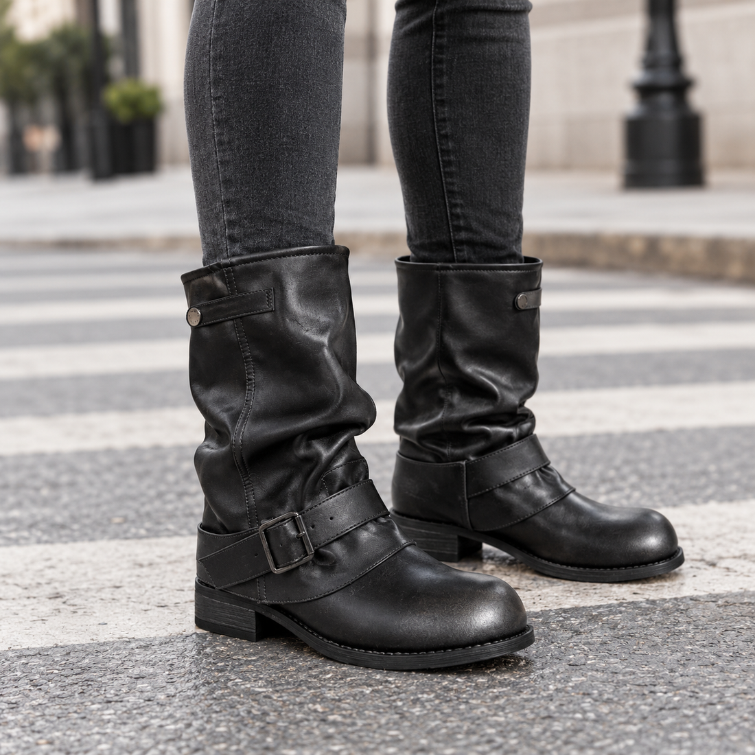 Maranello Buckled Boots - Black