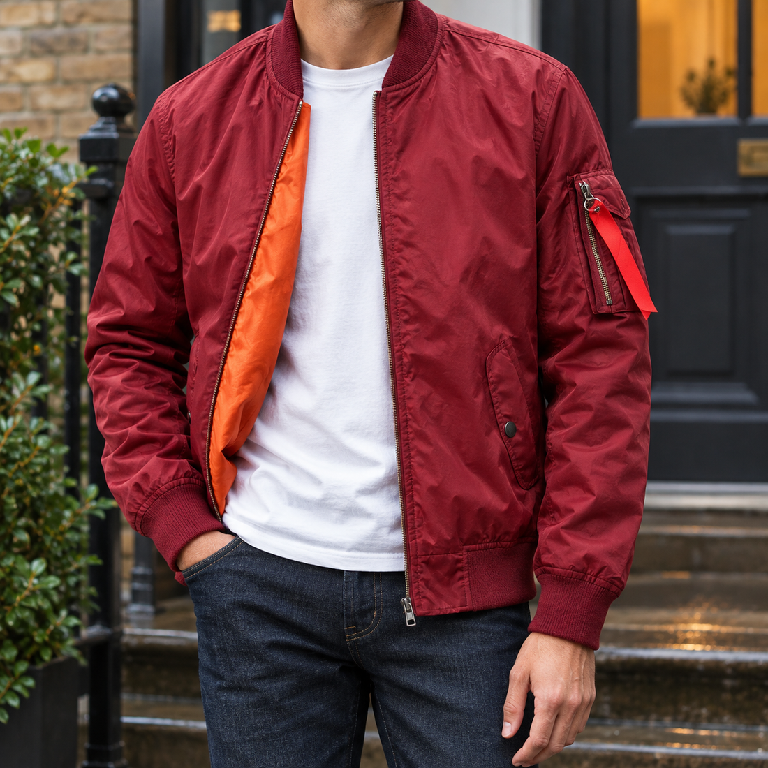 Christopher-Wren Bomber Jacket - Red