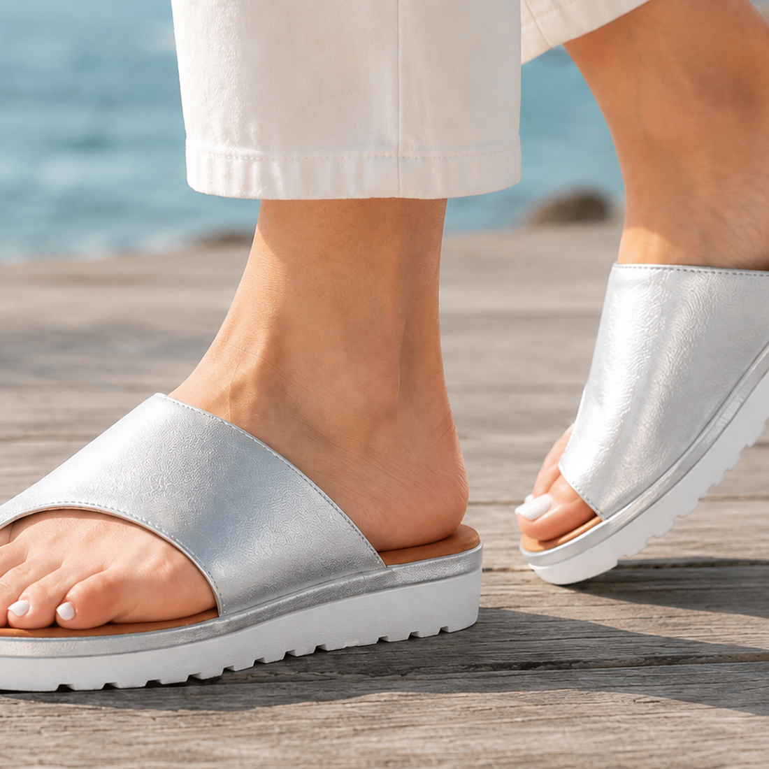 Navarro Orthopedic Sandals - Silver