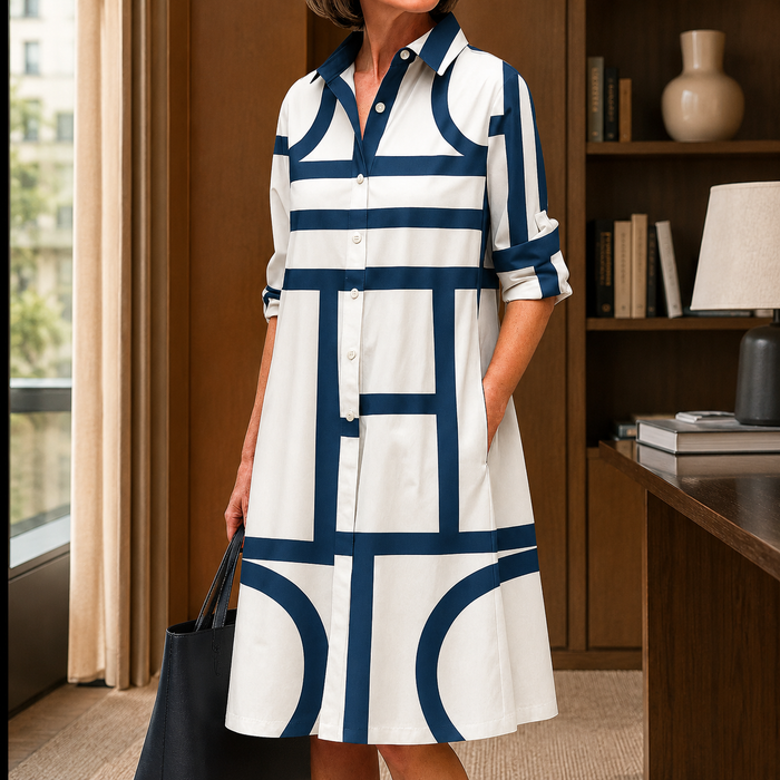 Aimee-Grace Geometric Shirt Dress