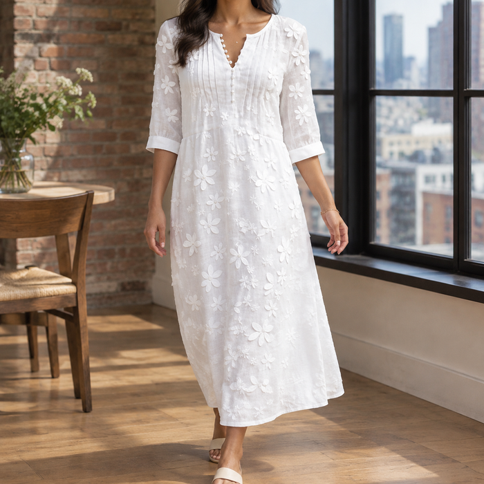 Helena-Sage Floral Midi Dress
