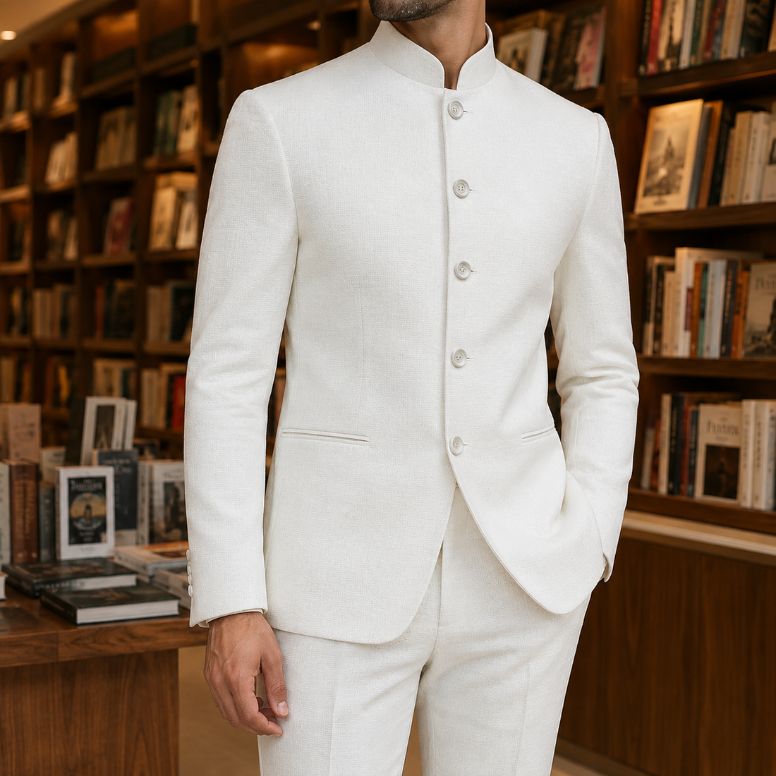 Sullivan Nehru Jacket - White