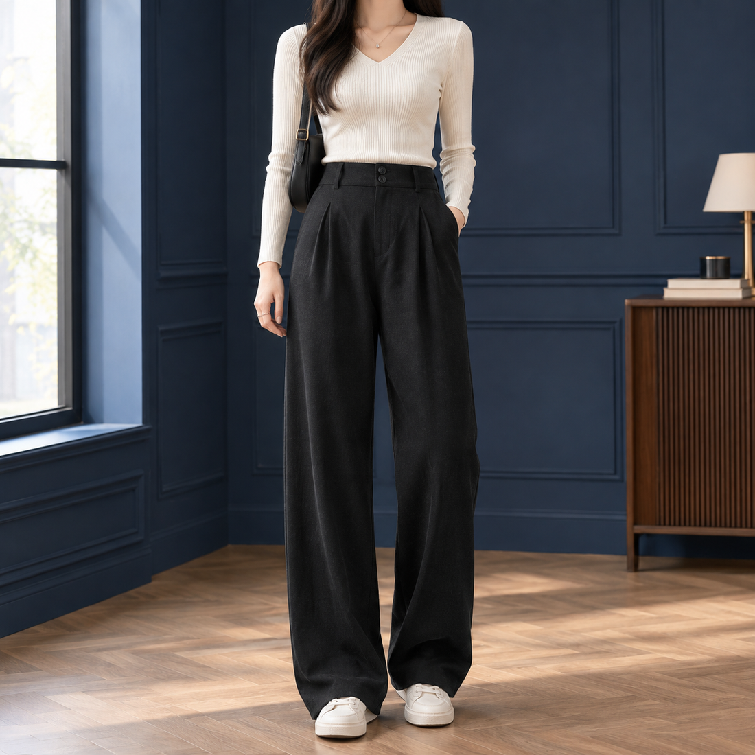 Pomeline-Grace Wide Leg Pants - Black