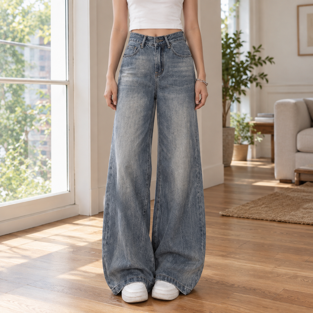 Tiphaine Wide-Leg Jeans - Blue
