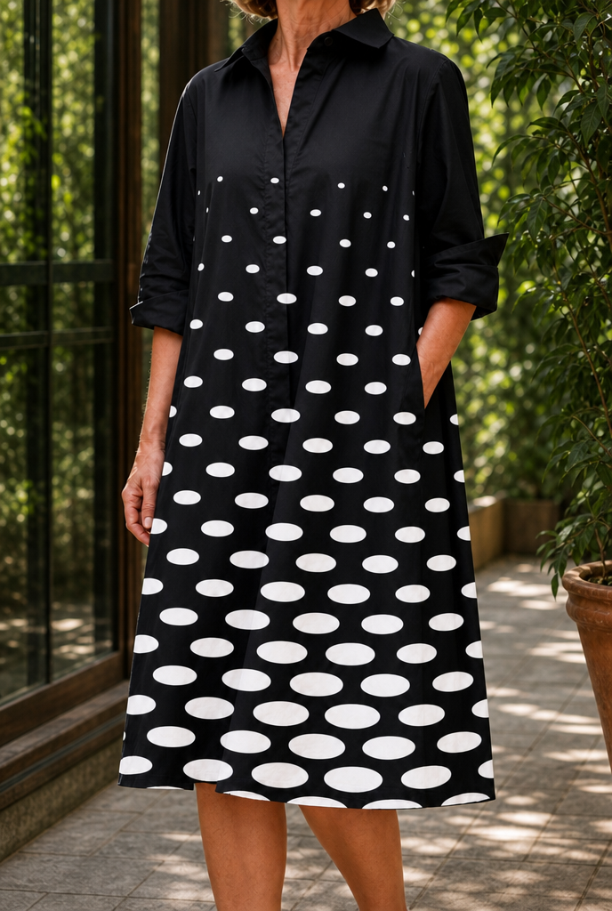 Talia Polka Dot Dress - Black