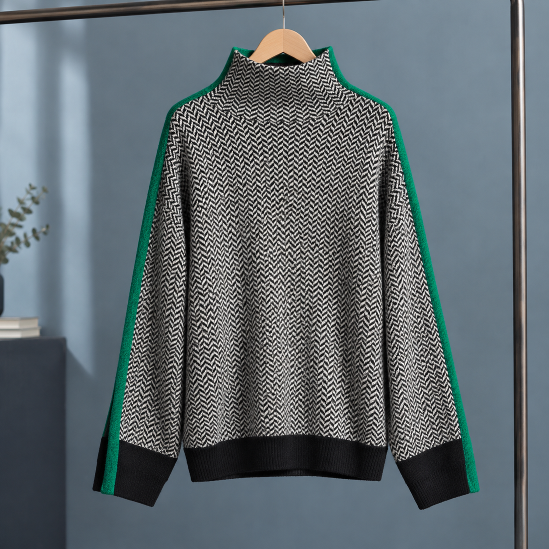 Lisandra Mock Neck Sweater - Green
