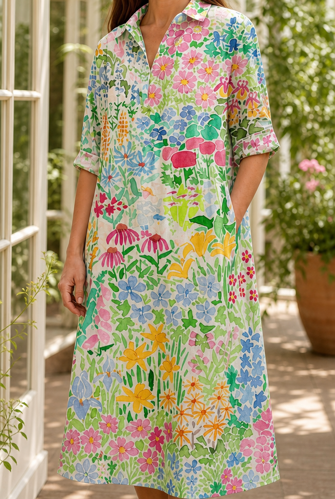 Violetta Floral Midi Dress - Multicolored Floral