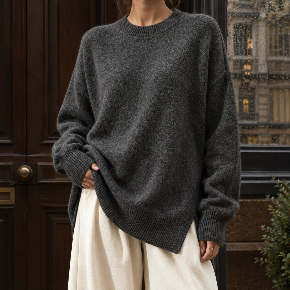 Millie Crew Neck Sweater - Gray