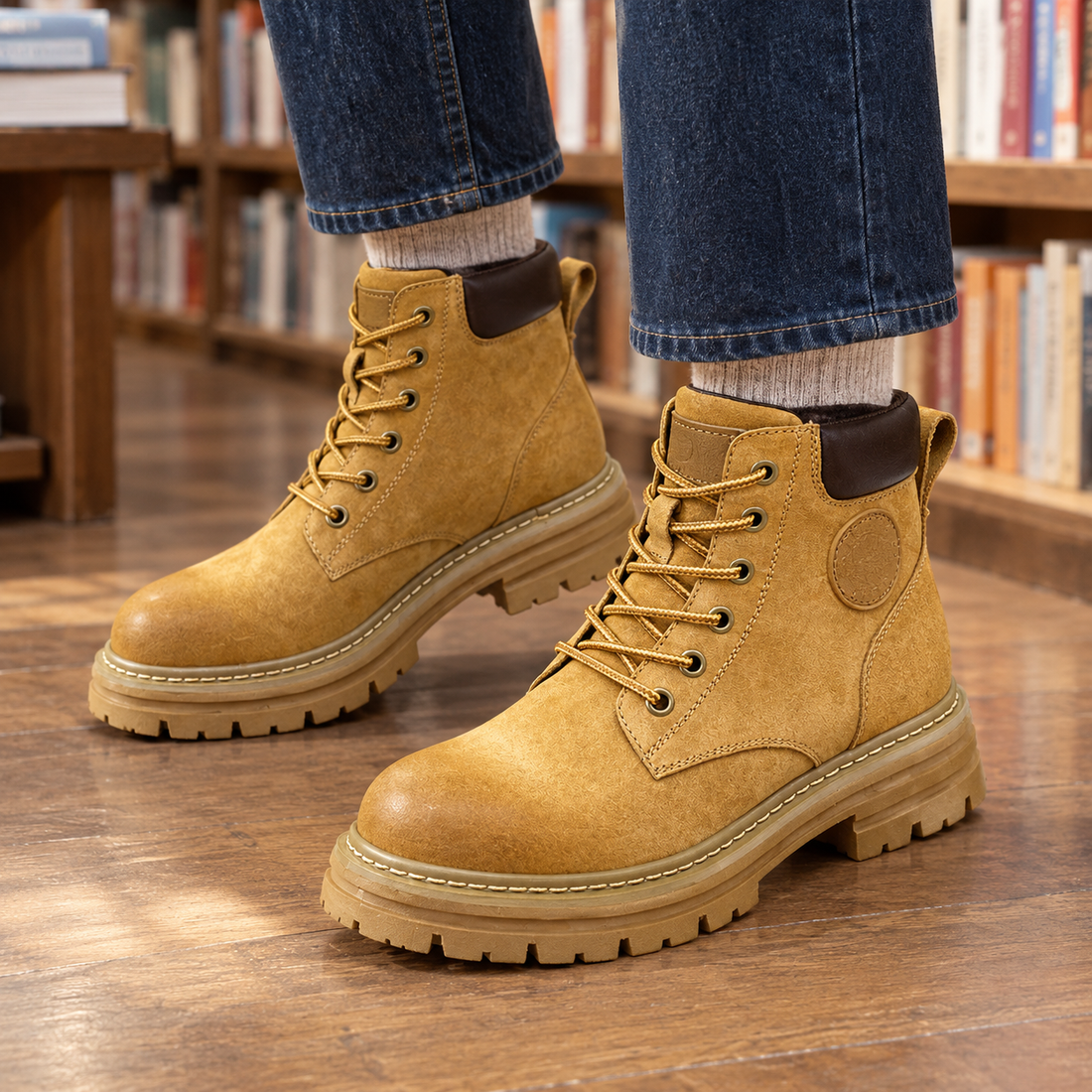 Cassano Lace-Up Boots - Pig Butt Flat Bottom Single Lini