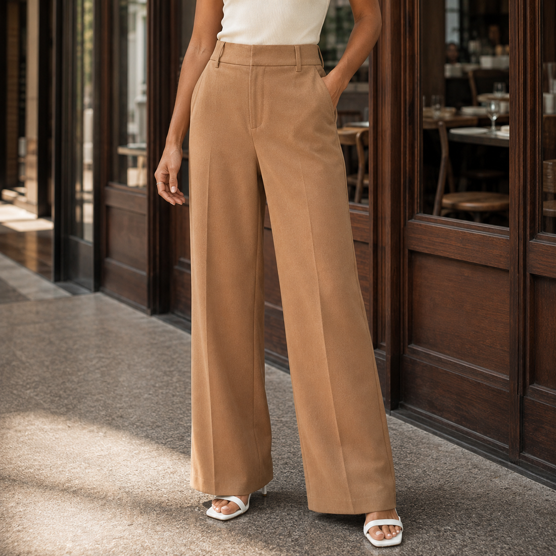 Rosalie-Faye Wide-Leg Pants - Camel