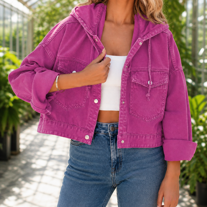 Antonia-Rae Hooded Denim Jacket