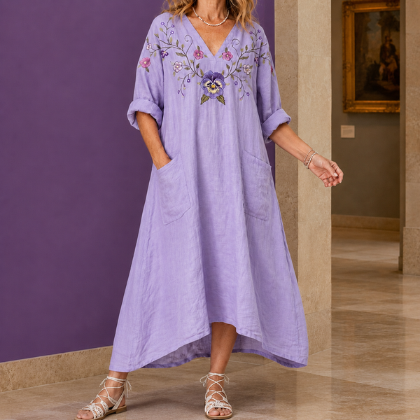 Amalia Embroidered Midi Dress