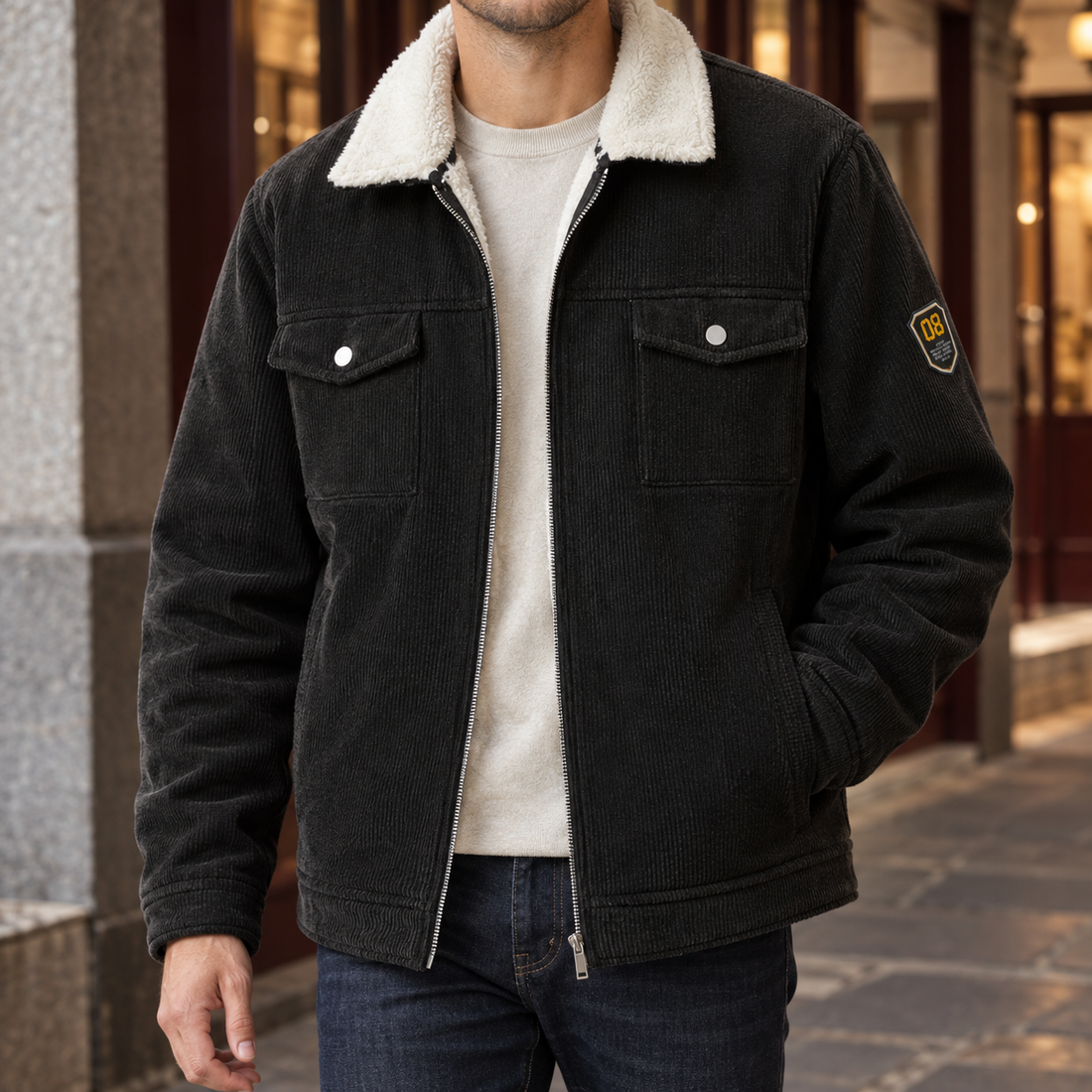 Thibault Corduroy Jacket - Black