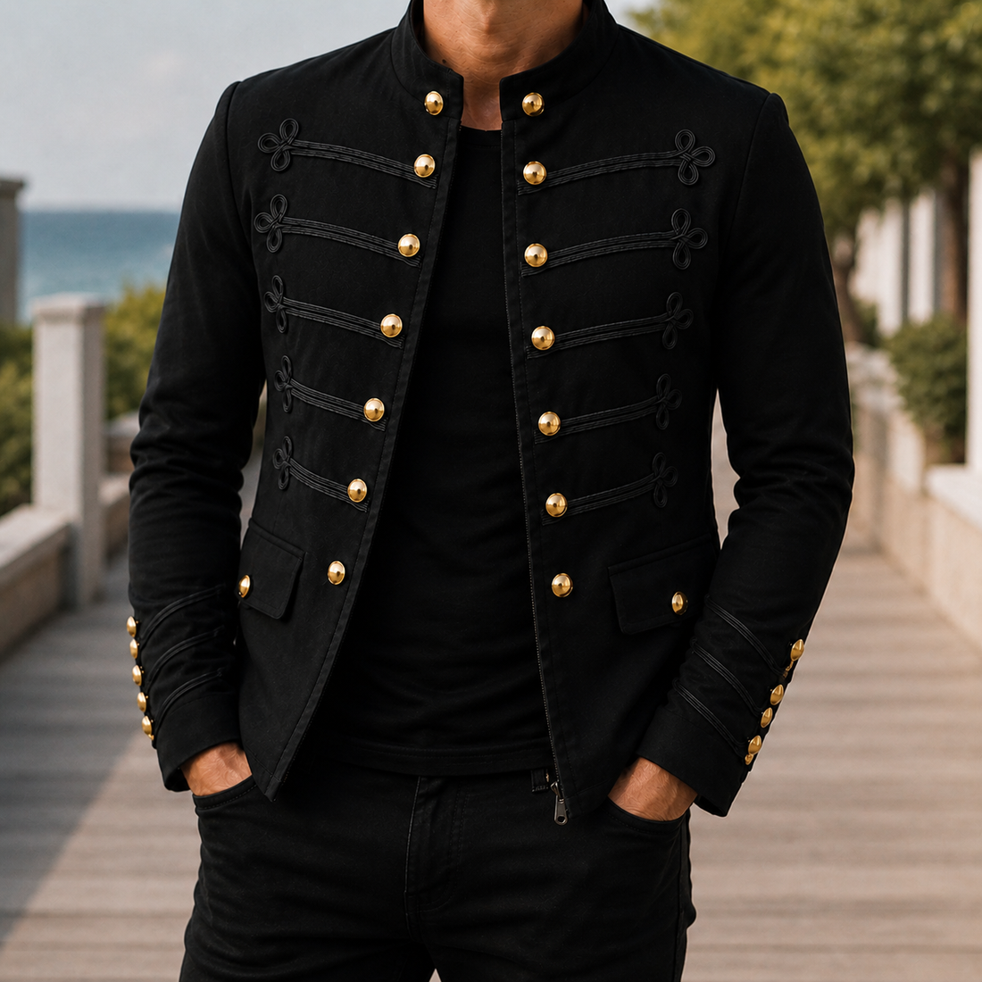 Archer Military Jacket - Black