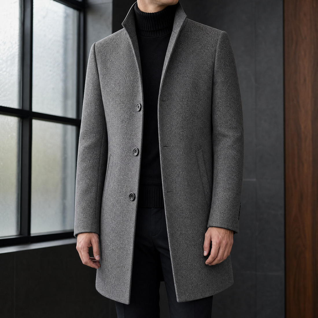 Vidal Wool Overcoat - Gray