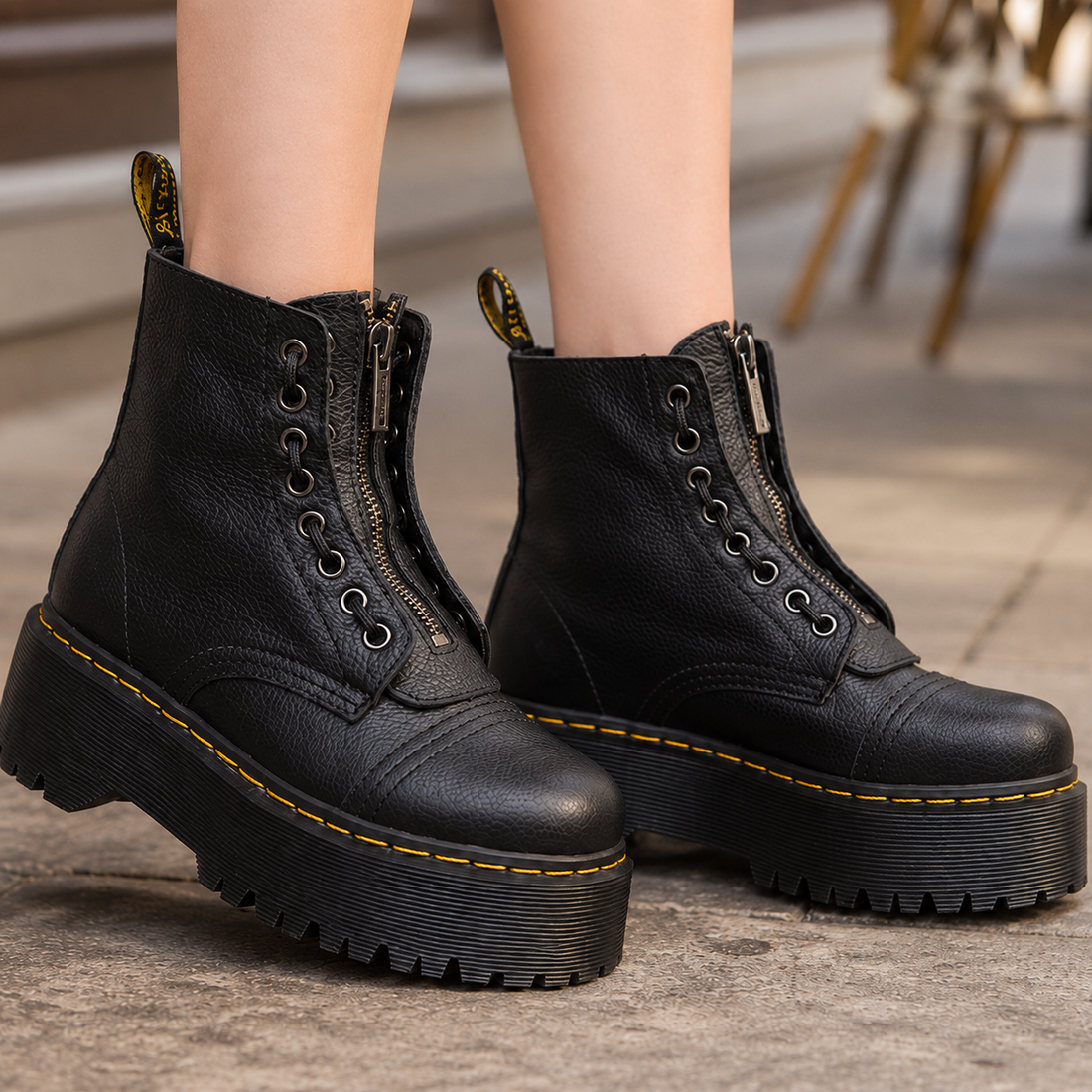 Leone Platform Boots - Black