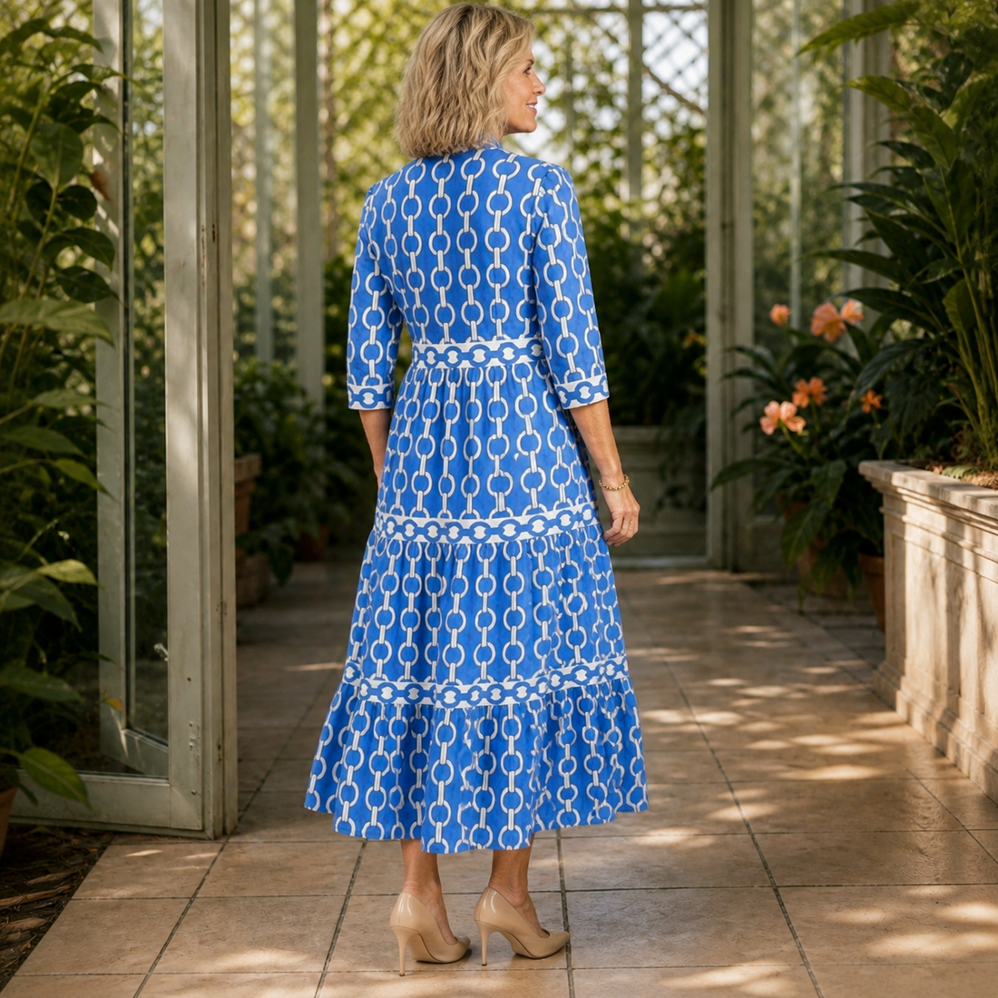 Ophelia Tiered Midi Dress - Lead Alternate View