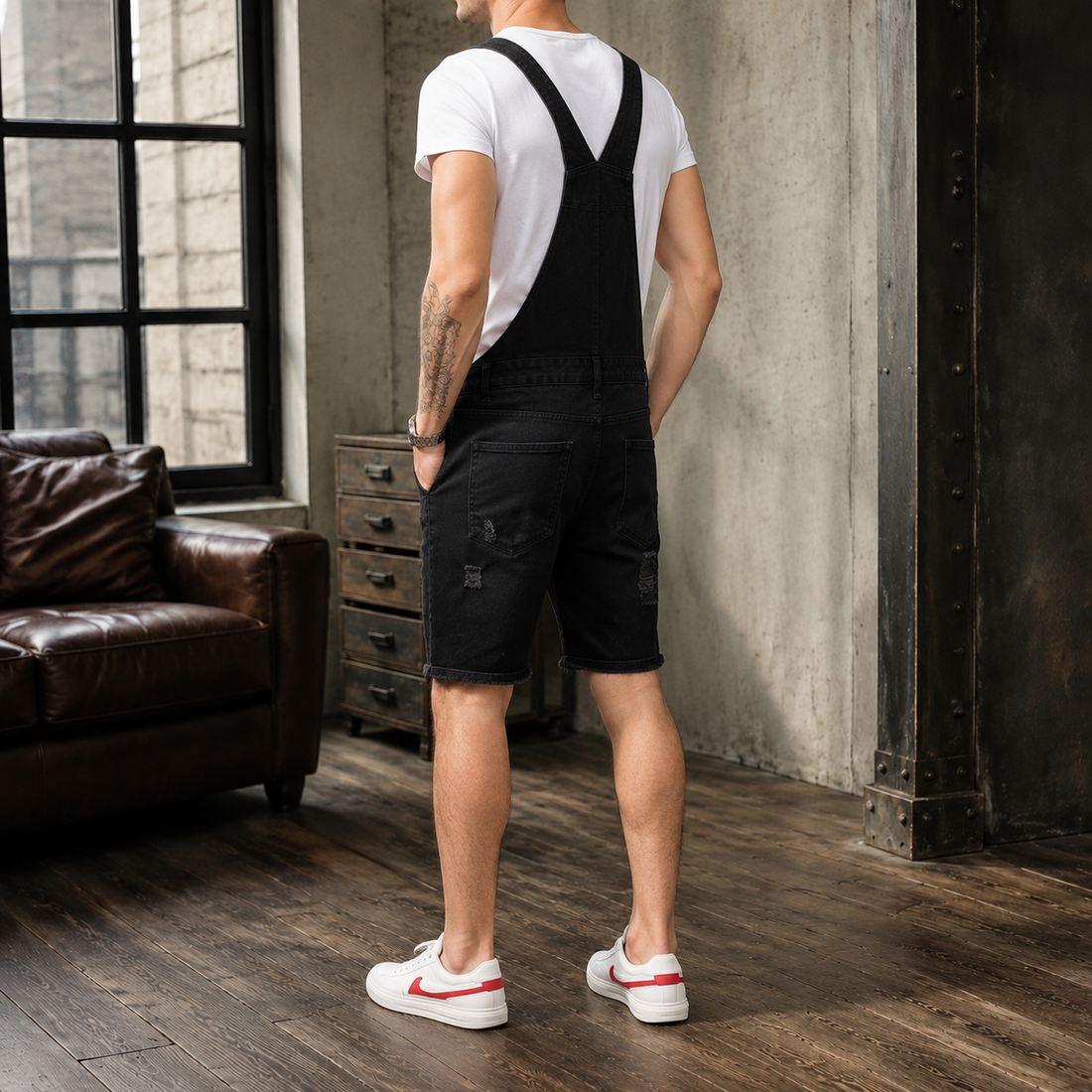 Byron Distressed Overalls - Lead Alternate View