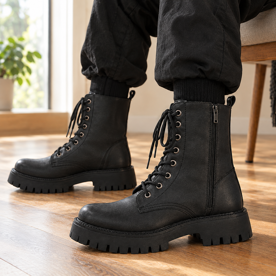 Bevilacqua Lug Sole Boots - Lead Product Detail