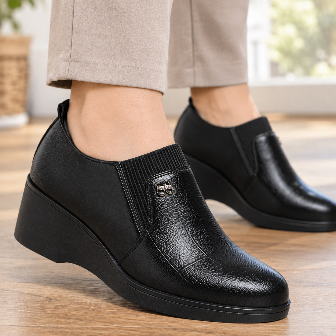 Pavesi Slip-On Wedges - Lead Product Detail