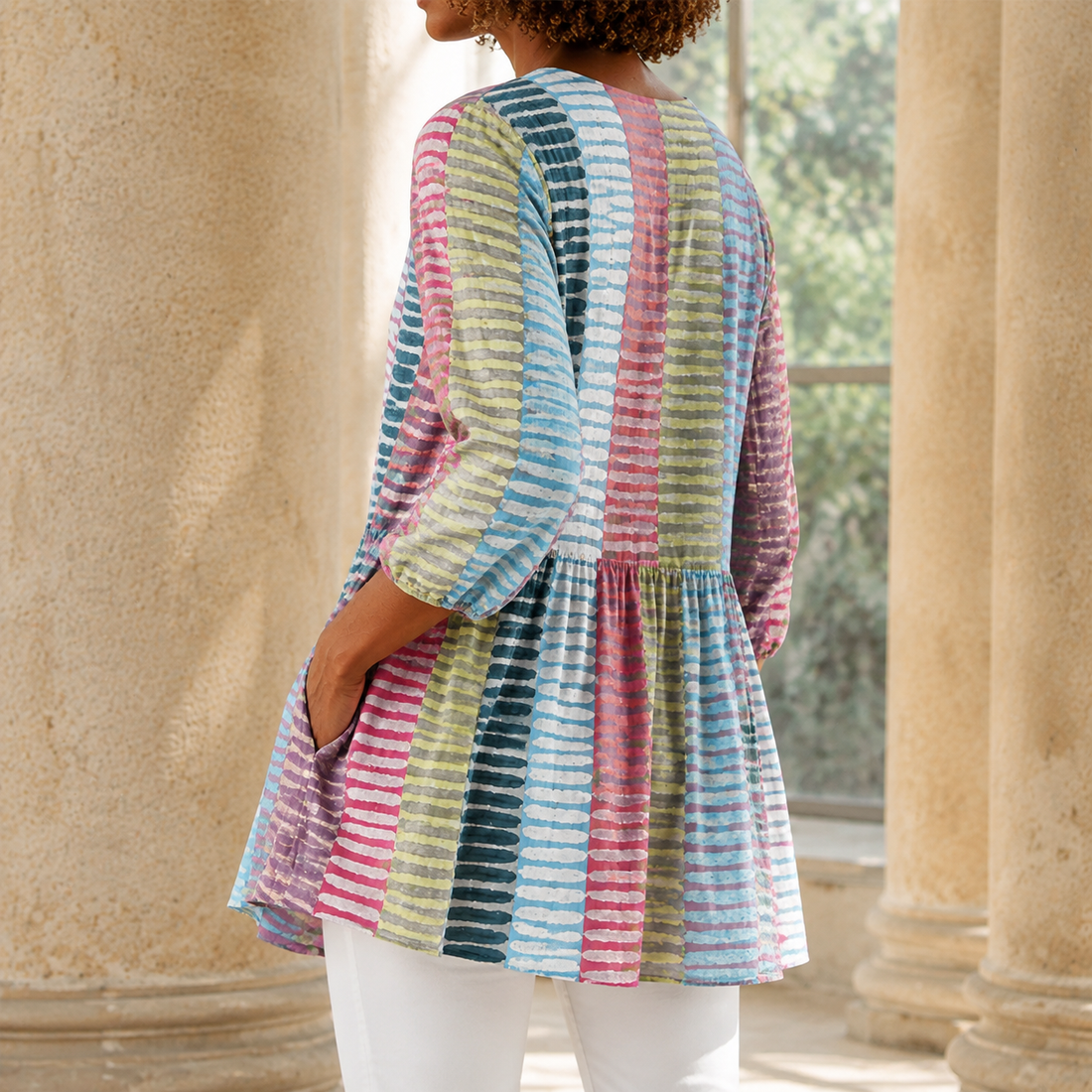 Francesca V Neck Blouse - Lead Alternate View