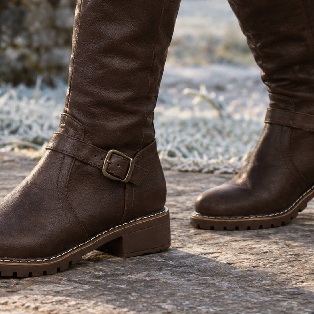 Squarcione Buckle Boots - Lead Product Detail