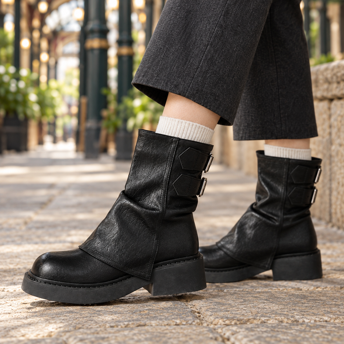 Roncalli Buckled Boots - Lead Product Detail