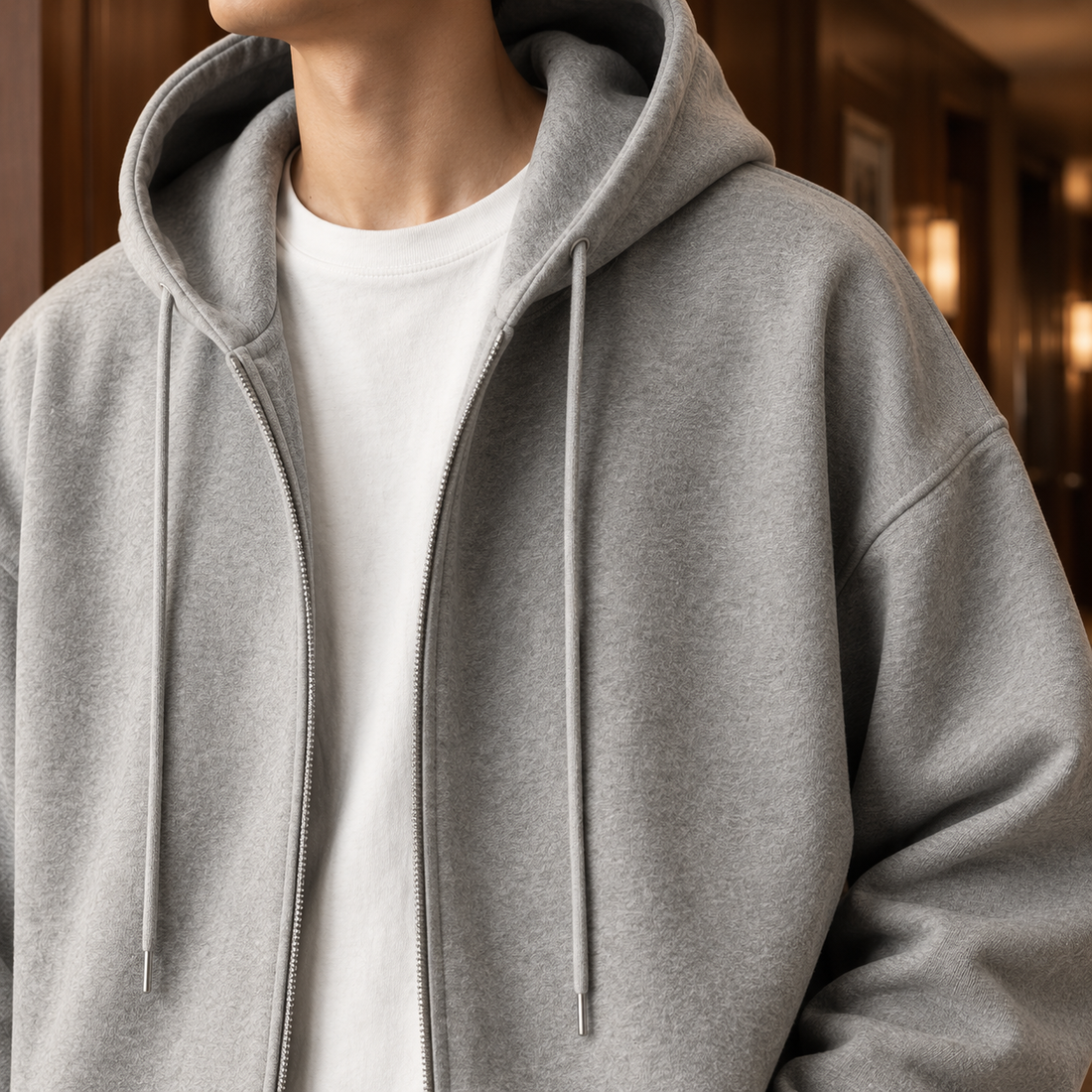 Oswin Zip Hoodie - Lead Product Detail