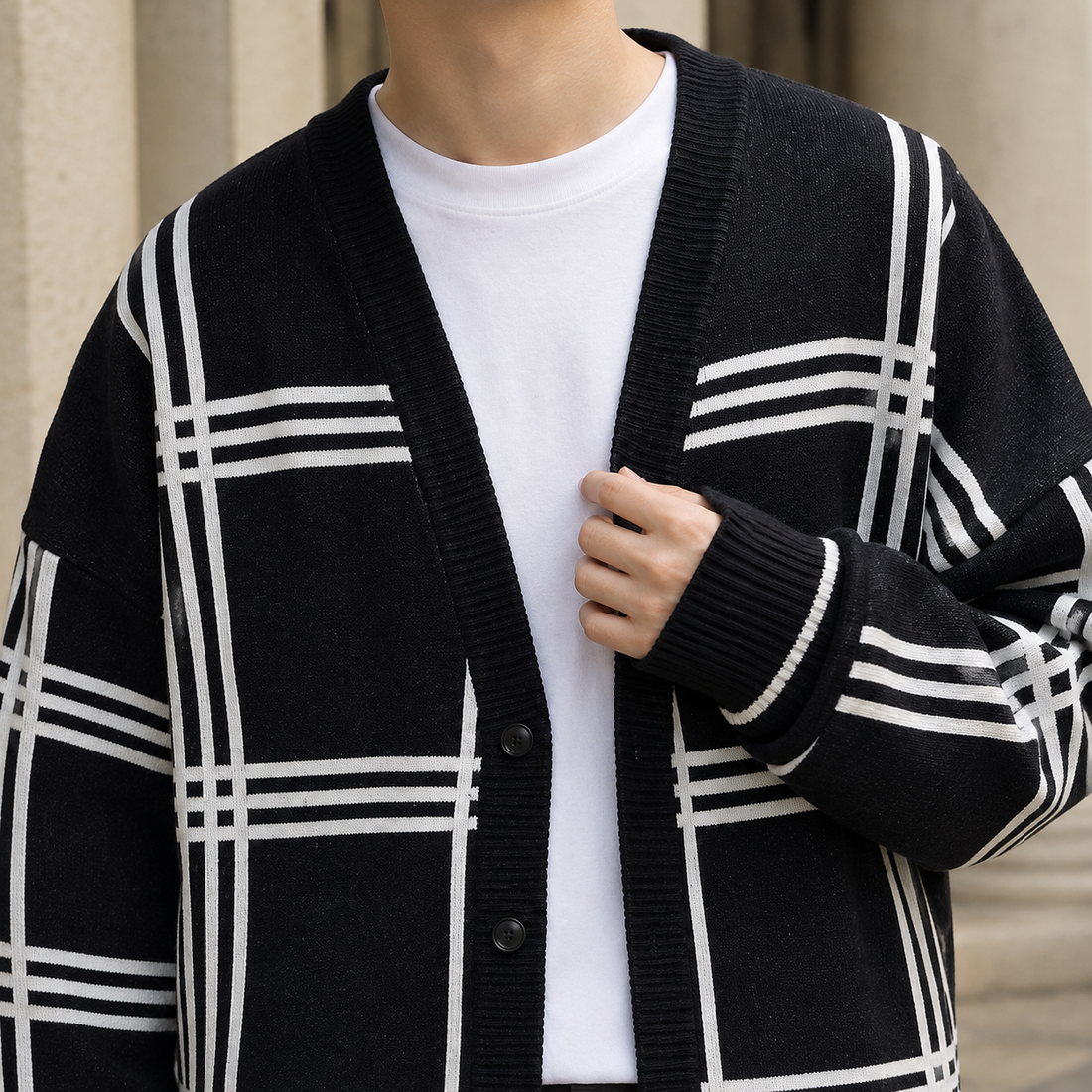 Ardan Plaid Cardigan - Lead Product Detail