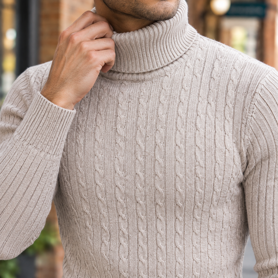 Pierrick Cable Turtleneck - Lead Product Detail