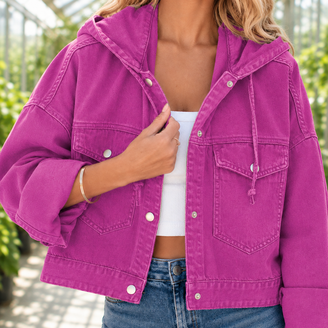 Antonia-Rae Hooded Denim Jacket - Lead Product Detail
