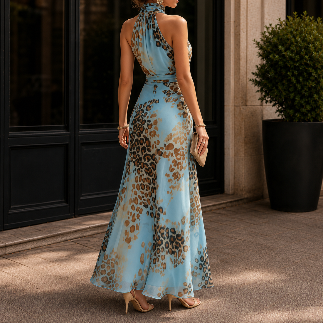 Petra Leopard Maxi Dress - Lead Alternate View