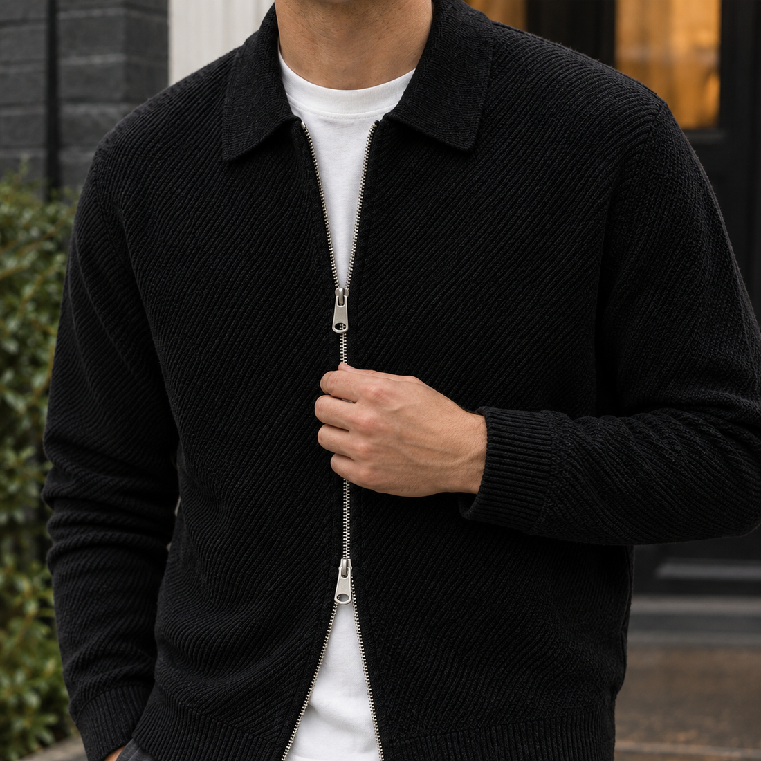 Cyprian Textured Jacket - Lead Product Detail