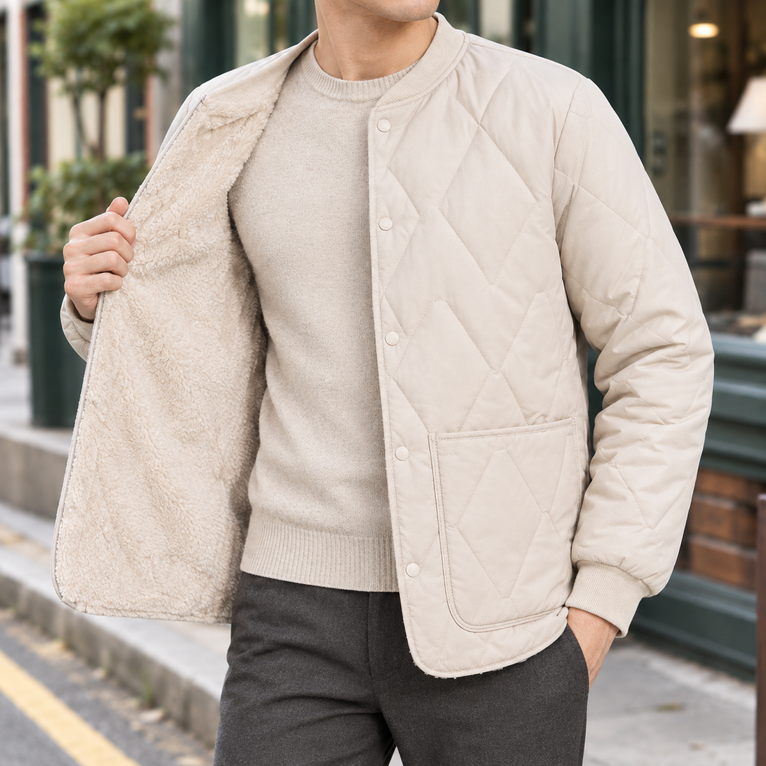 Reuben Quilted Jacket - Lead Product Detail