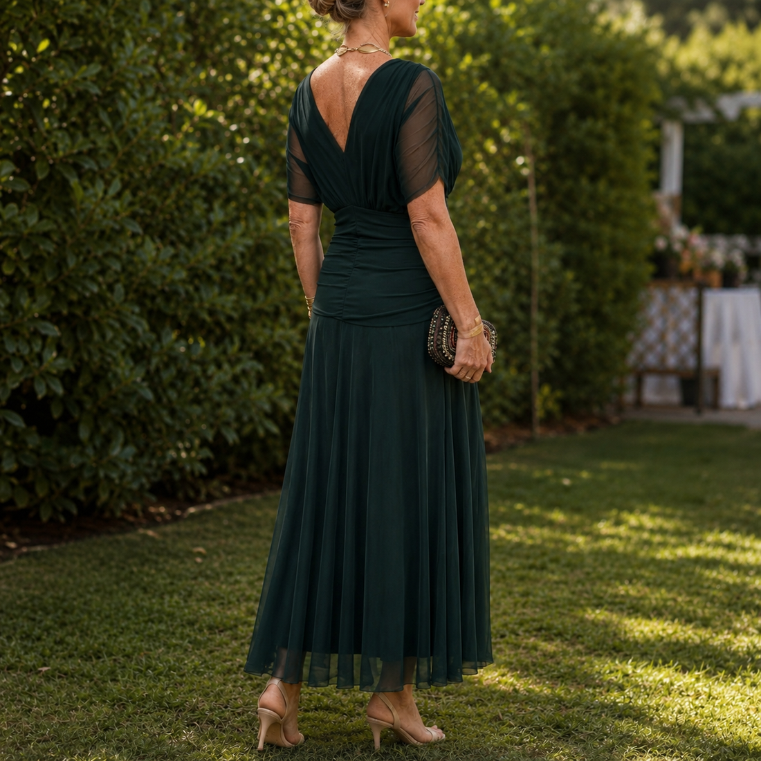 Greta Ruched Maxi Dress - Lead Alternate View