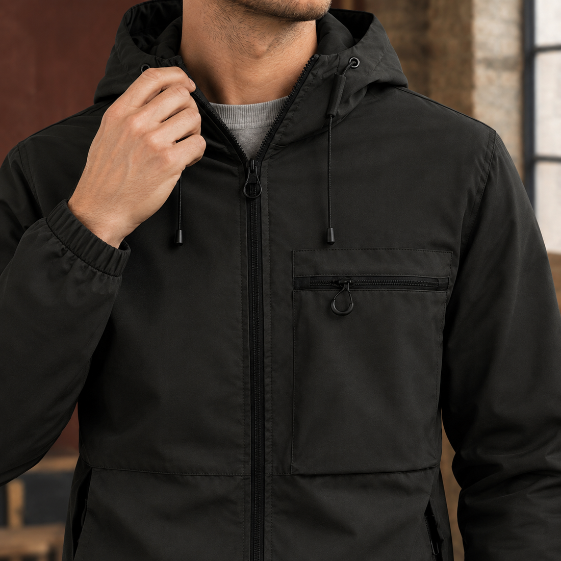 Bertram Hooded Jacket - Lead Product Detail