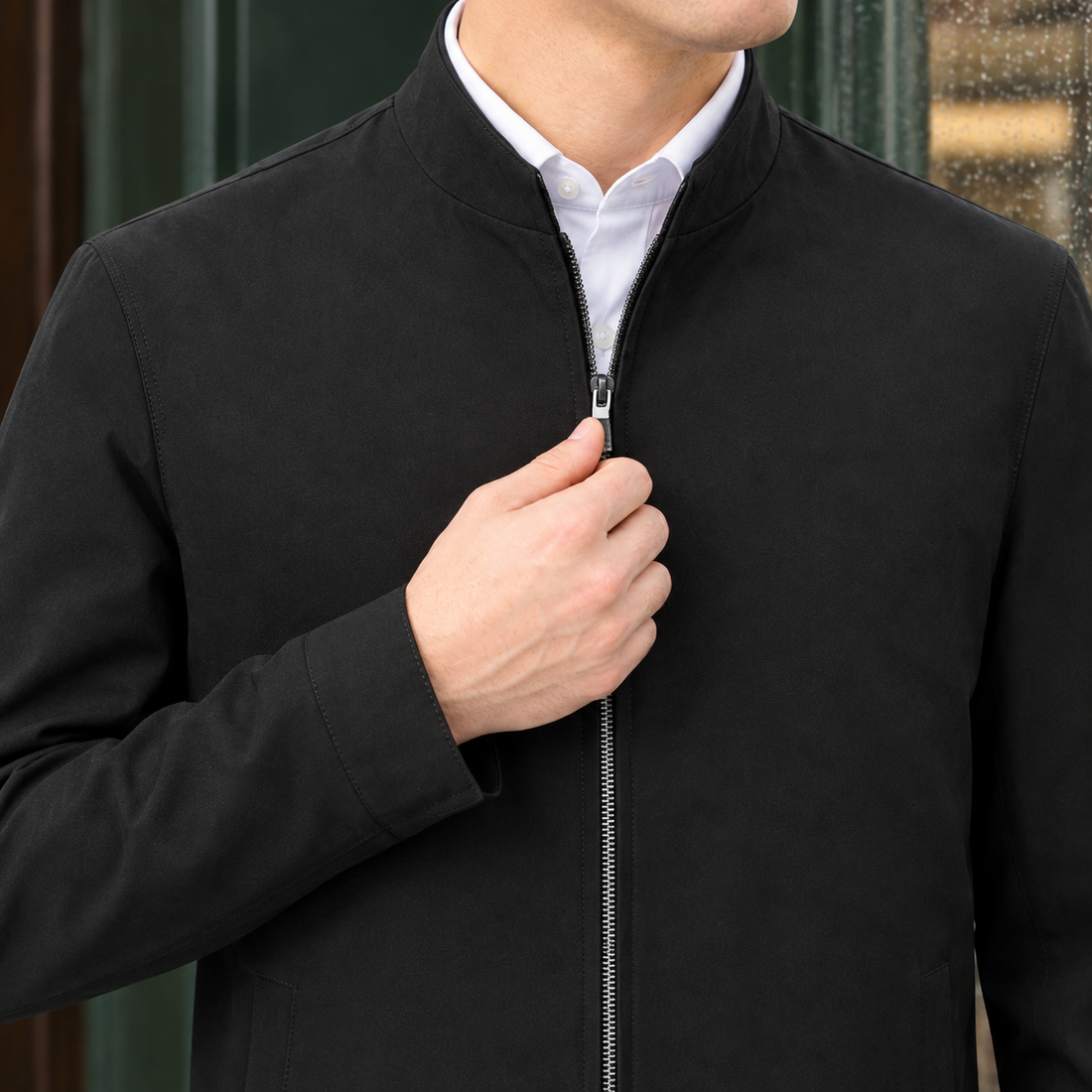 Stefan Silk Jacket - Lead Product Detail