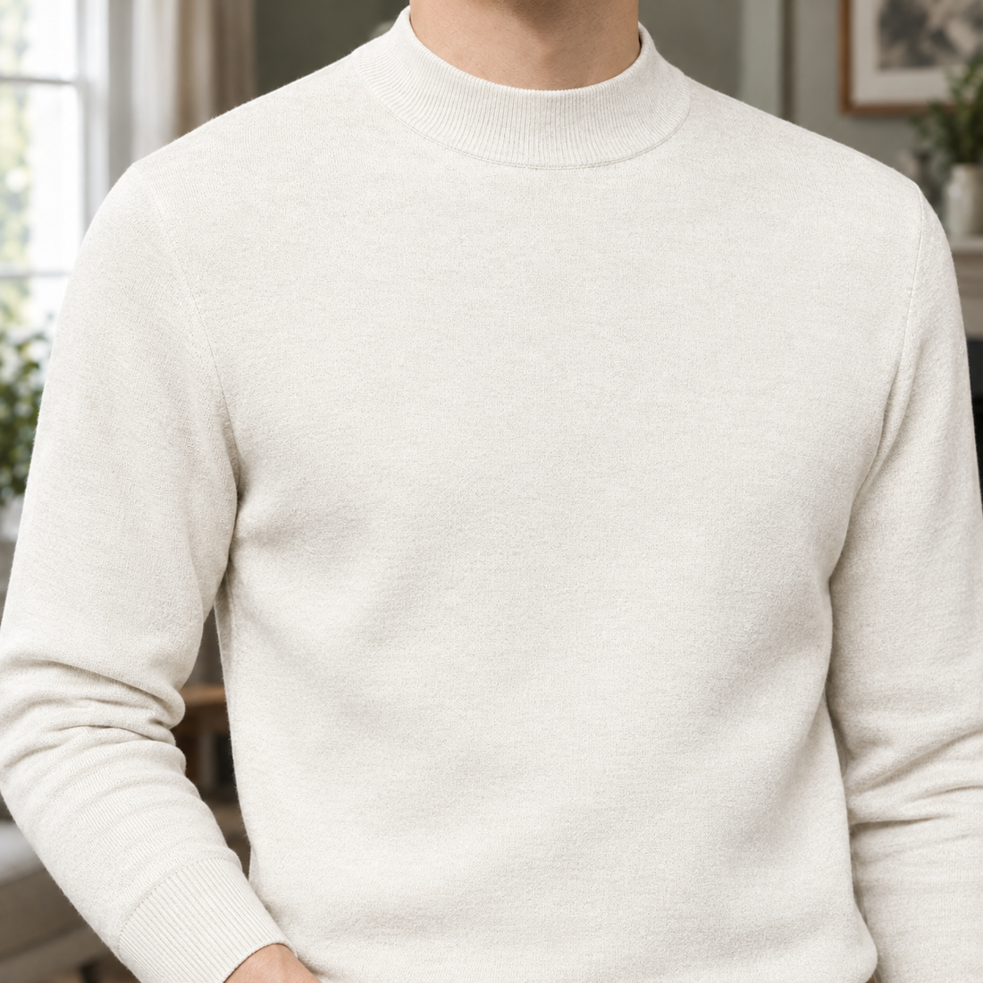 Hubert Mock Neck Sweater - Lead Product Detail