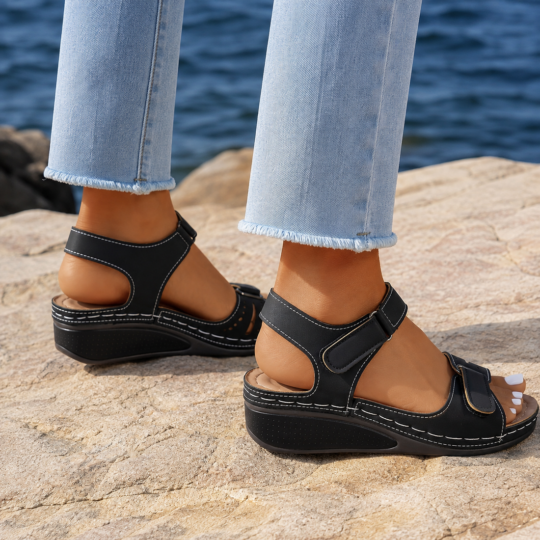 Amalfi Adjustable Sandals - Lead Alternate View
