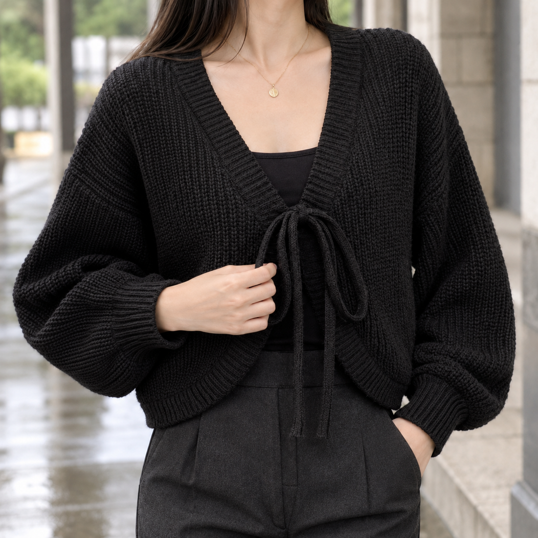 Maylis Tie Front Cardigan - Lead Product Detail