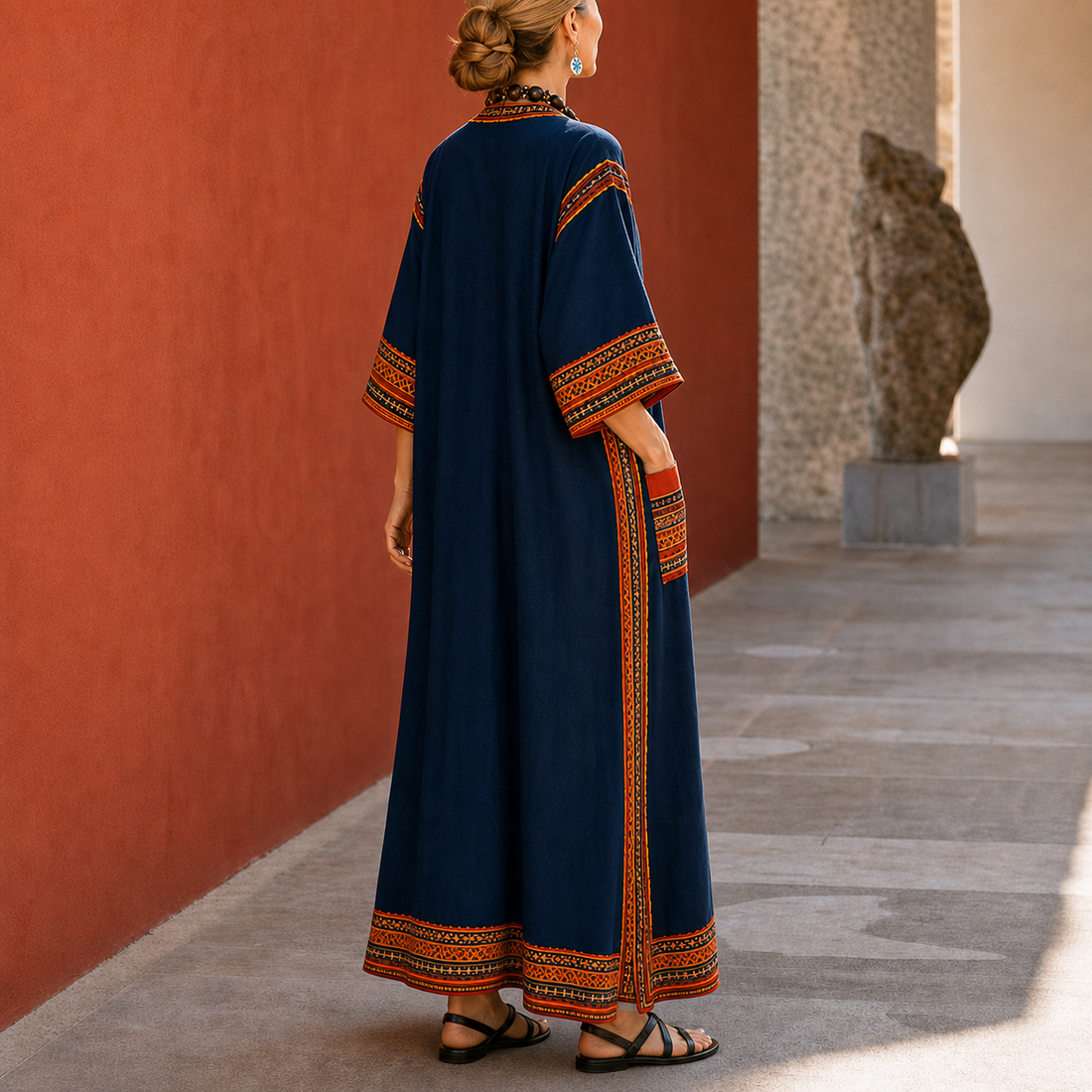 Lucia Printed Caftan - Lead Alternate View