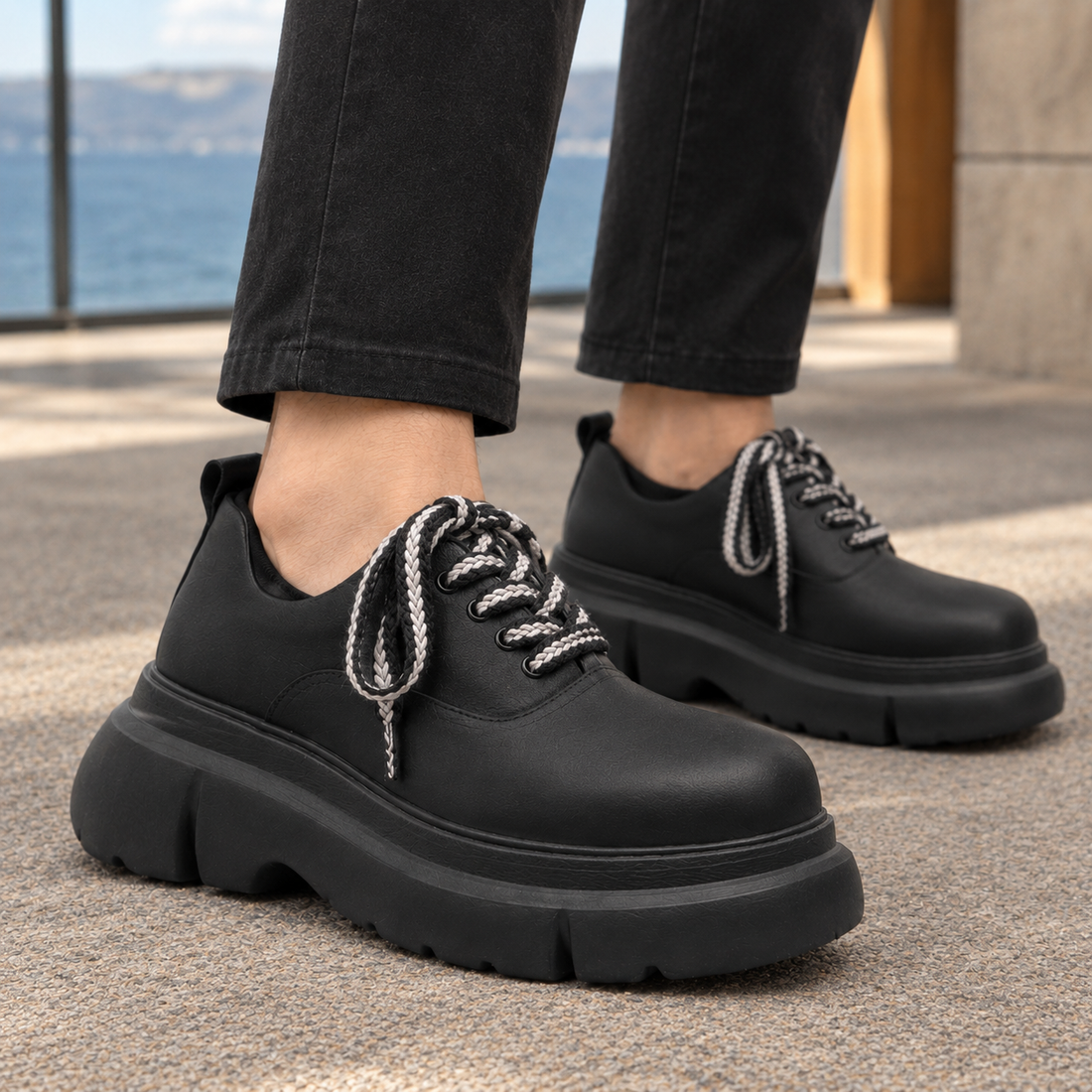 Bertelli Platform Derby Shoes - Lead Product Detail