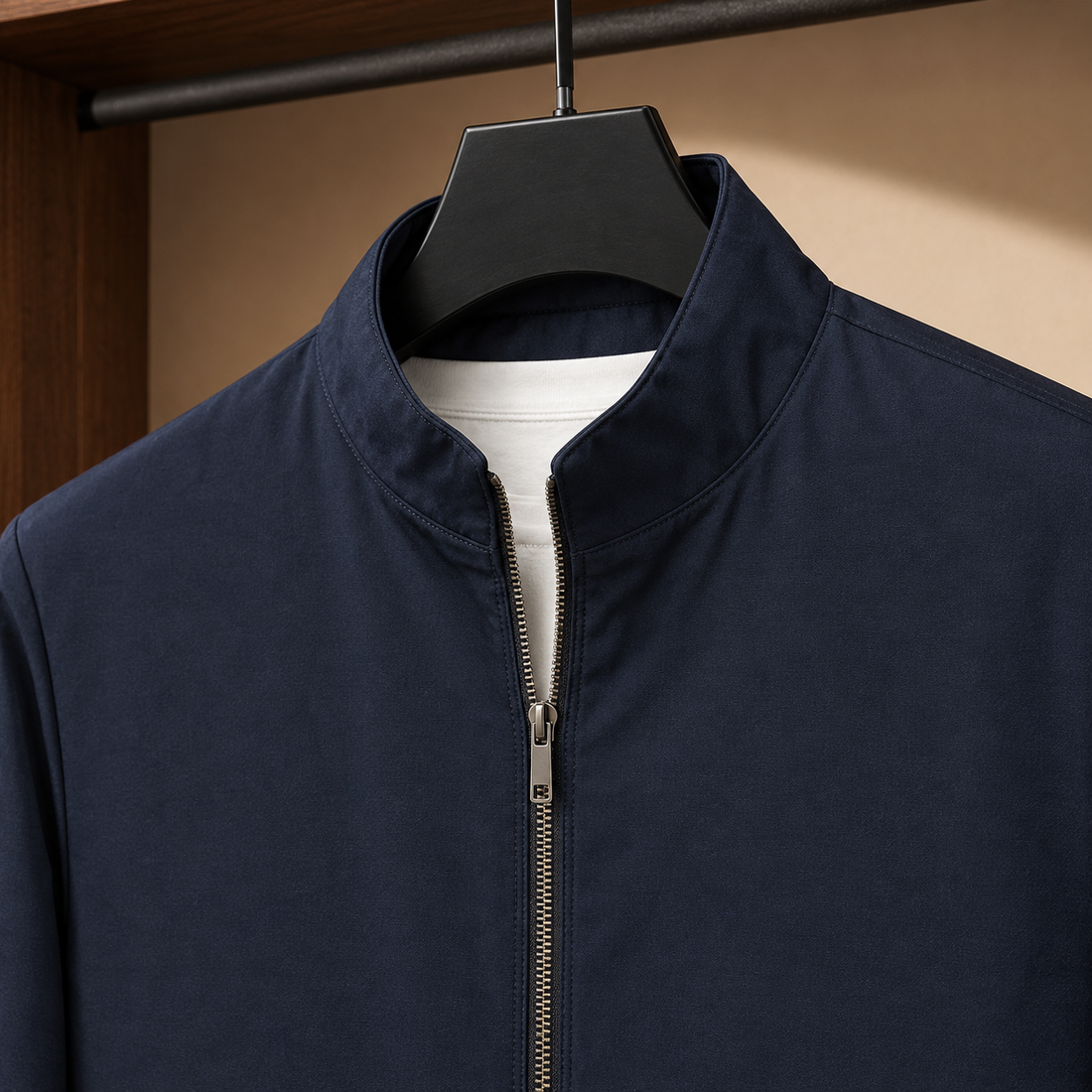 Everett-Scott Stand Collar Jacket - Lead Product Detail