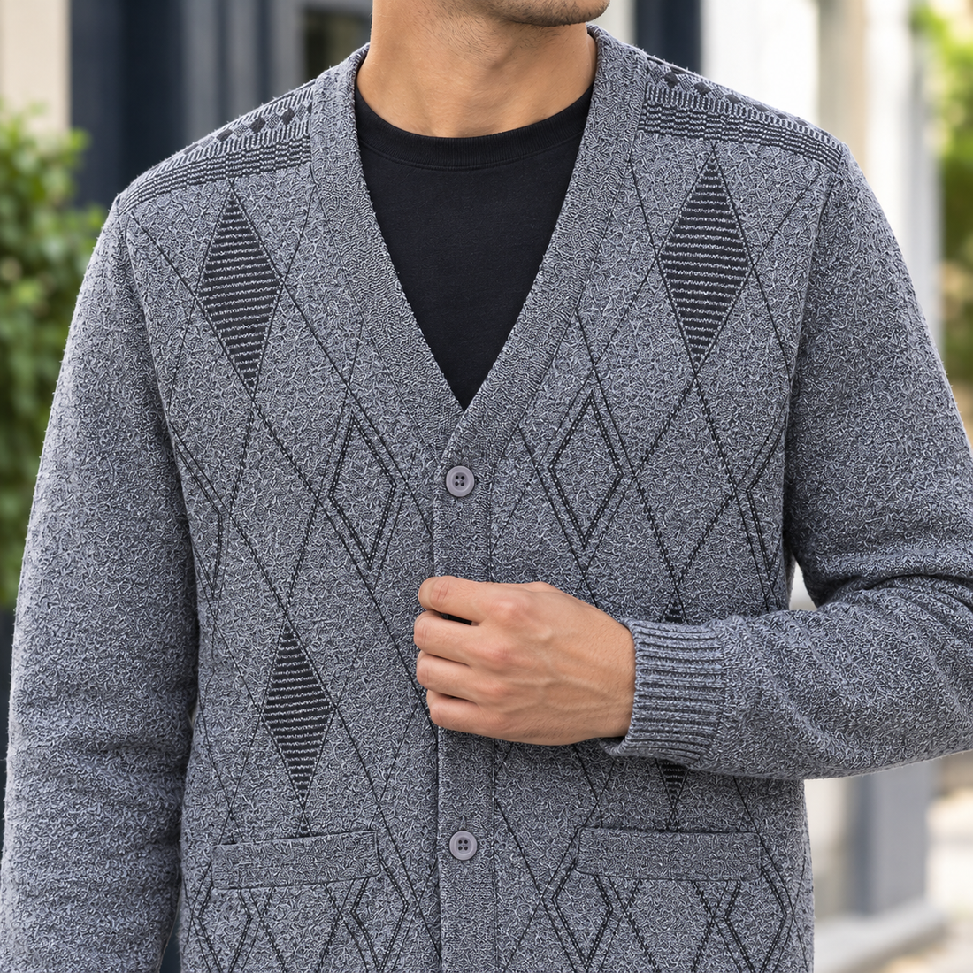 Macaire V-Neck Sweater - Lead Product Detail